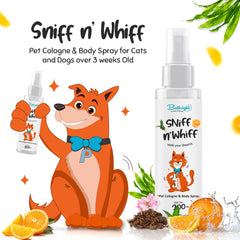 Bathright Dog Perfume | Sniff n Whiff | Pet Cologne and Body Spray for all Pets | pH balancing | Natural, Pet Safe Odour Remover | Cat/Dog Deodorant Spray | Long lasting Dog Perfume Spray