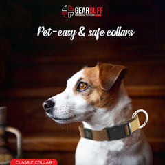 Gearbuff Classic Dog Collar | Adjustable Neck Collar for All Dogs | Extra Durable & Comfortable | Dog Training Collar | Pet Skin & Fur-Coat Friendly | Light Weight