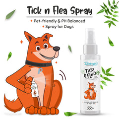 Bathright Tick & Flea Spray for Pets 200 ml | Tick and Flea Spray for Dogs | Safe, Natural, Pet Skin Friendly | Ph Balance | Paraben Free | Anti Fleas, Ticks, Lice, Mosquitos