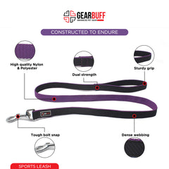 Gearbuff Sports Dog Leash | Superior Grade | Extra Durable | Pet Safety Accessory | Leash for All Dogs | Walking & Training Belts | Break Resistant & Fade Resistant | Comfortable