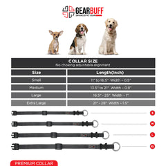 Gearbuff Premium Dog Collar | Adjustable Neck Collar for All Dogs | Light Weight | Durable, Comfortable & Safe | Dog Training Collar | Pet Skin & Fur-Coat Friendly