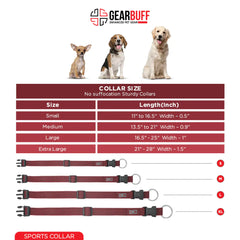 Gearbuff Sports Dog Collar | Adjustable Neck Collar for All Dogs | Light Weight | Durable, Comfortable & Safe | Dog Training Collar | Pet Skin & Fur-Coat Friendly