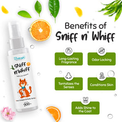 Bathright Dog Perfume | Sniff n Whiff | Pet Cologne and Body Spray for all Pets | pH balancing | Natural, Pet Safe Odour Remover | Cat/Dog Deodorant Spray | Long lasting Dog Perfume Spray