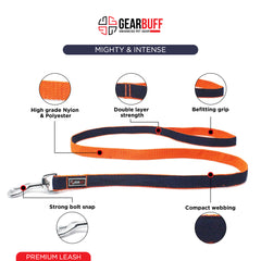 Gearbuff Premium Dog Leash | Superior Grade | Extra Durable | Pet Safety Accessory | Leash for All Dogs | Walking & Training Belts | Break Resistant & Fade Resistant | Comfortable