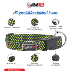 Gearbuff Club Dog Collar | Adjustable Neck Collar for All Dogs | Light Weight | Durable, Comfortable & Safe | Dog Training Collar | Pet Skin & Fur-Coat Friendly