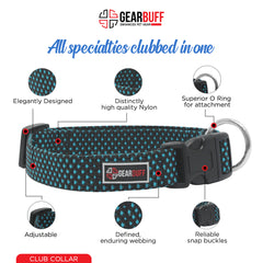 Gearbuff Club Dog Collar | Adjustable Neck Collar for All Dogs | Light Weight | Durable, Comfortable & Safe | Dog Training Collar | Pet Skin & Fur-Coat Friendly