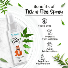 Bathright Tick & Flea Spray for Pets 200 ml | Tick and Flea Spray for Dogs | Safe, Natural, Pet Skin Friendly | Ph Balance | Paraben Free | Anti Fleas, Ticks, Lice, Mosquitos