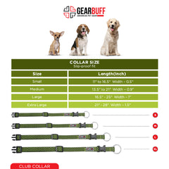 Gearbuff Club Dog Collar | Adjustable Neck Collar for All Dogs | Light Weight | Durable, Comfortable & Safe | Dog Training Collar | Pet Skin & Fur-Coat Friendly