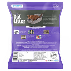 Petoska Activated Cat Litter Quick Clumping Low Dust & Odor Locking for Cats, Lavender Fragrance- 5Kg