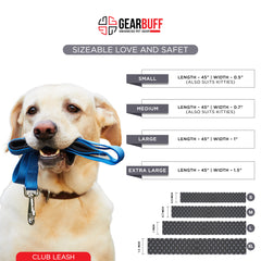 Gearbuff Club Dog Leash | Superior Grade | Extra Durable | Pet Safety Accessory | Leash for All Dogs | Walking & Training Belts | Break Resistant & Fade Resistant | Comfortable