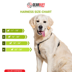 Gearbuff Club Range of Harness | Adjustable | Breakproof | Escape Proof Dog Harness for All Dog Pets| Dog Essentials | Walking & Training | Soft Textured Chest Harness | Easy Maintenance