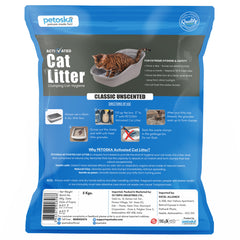 Petoska Activated Cat Litter Quick Clumping Low Dust & Odor Locking for Cats, Unscented - 5Kg