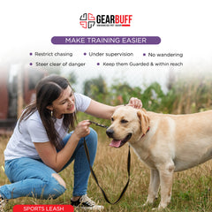 Gearbuff Sports Dog Leash | Superior Grade | Extra Durable | Pet Safety Accessory | Leash for All Dogs | Walking & Training Belts | Break Resistant & Fade Resistant | Comfortable