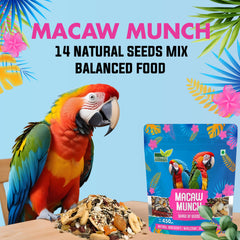 Nutribles Macaw Munch- 450GMS | With 14 Natural Seeds Mix | Surge Of Seeds For Macaw Parrot | Supports Mental & Physical Stimulation | Prevents Overgrowth | For Macaws and other Parrots