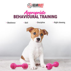 Gearbuff Spiral Dumbbells Dental Chew Toy, Small, Pink