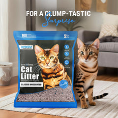 Petoska Activated Cat Litter Quick Clumping Low Dust & Odor Locking for Cats, Unscented - 5Kg