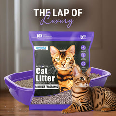 Petoska Activated Cat Litter Quick Clumping Low Dust & Odor Locking for Cats, Lavender Fragrance- 5Kg