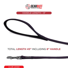 Gearbuff Club Dog Leash | Superior Grade | Extra Durable | Pet Safety Accessory | Leash for All Dogs | Walking & Training Belts | Break Resistant & Fade Resistant | Comfortable