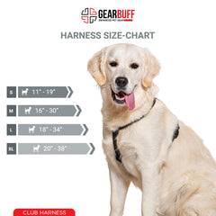 Gearbuff Club Range of Harness | Adjustable | Breakproof | Escape Proof Dog Harness for All Dog Pets| Dog Essentials | Walking & Training | Soft Textured Chest Harness | Easy Maintenance