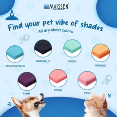 Maissen Pet Dry Sheet Medium- Plum | Pack of 2 | Size- 100Cm X 70Cm | for All Pets | Waterproof Reusable Pee Pads for Dogs | Washable Pet Dry Sheet | Training Pads for Dogs | Odor Remover | Dog Mat