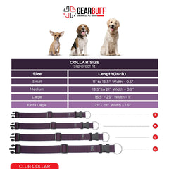 Gearbuff Club Dog Collar | Adjustable Neck Collar for All Dogs | Light Weight | Durable, Comfortable & Safe | Dog Training Collar | Pet Skin & Fur-Coat Friendly