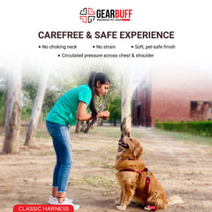 Gearbuff Classic Step-in Dog Harness| Escape Proof Dog Harness | Adjustable | Dog Essentials | Walking & Training | Break Resistant & Fade Resistant| Comfortable Chest Harness