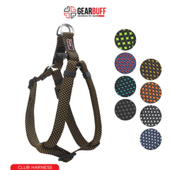 Gearbuff Club Range of Harness | Adjustable | Breakproof | Escape Proof Dog Harness for All Dog Pets| Dog Essentials | Walking & Training | Soft Textured Chest Harness | Easy Maintenance