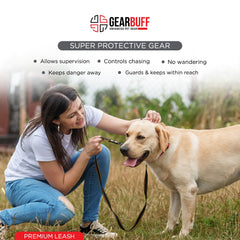 Gearbuff Premium Dog Leash | Superior Grade | Extra Durable | Pet Safety Accessory | Leash for All Dogs | Walking & Training Belts | Break Resistant & Fade Resistant | Comfortable