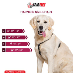 Gearbuff Classic Step-in Dog Harness| Escape Proof Dog Harness | Adjustable | Dog Essentials | Walking & Training | Break Resistant & Fade Resistant| Comfortable Chest Harness