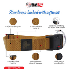 Gearbuff Soft Dog Collar | Adjustable Neck Collar for All Dogs | Light Weight | Durable, Comfortable & Safe | Dog Training Collar | Pet Skin & Fur-Coat Friendly