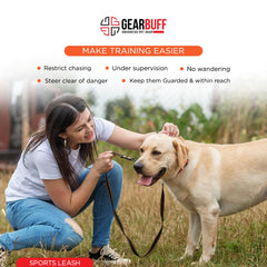 Gearbuff Sports Dog Leash | Superior Grade | Extra Durable | Pet Safety Accessory | Leash for All Dogs | Walking & Training Belts | Break Resistant & Fade Resistant | Comfortable