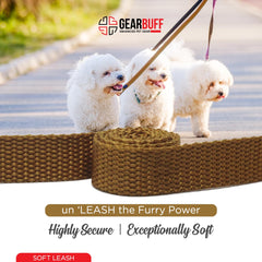 Gearbuff Soft Dog Leash | Superior Grade Pet Safety Accessory | Doggy Leash for All Dogs | Walking & Training Belts | Break Resistant & Fade Resistant | Comfortable