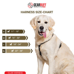 Gearbuff Club Range of Harness | Adjustable | Breakproof | Escape Proof Dog Harness for All Dog Pets| Dog Essentials | Walking & Training | Soft Textured Chest Harness | Easy Maintenance