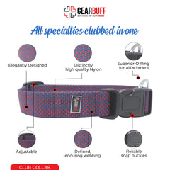 Gearbuff Club Dog Collar | Adjustable Neck Collar for All Dogs | Light Weight | Durable, Comfortable & Safe | Dog Training Collar | Pet Skin & Fur-Coat Friendly