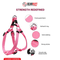 Gearbuff Classic Step-in Dog Harness| Escape Proof Dog Harness | Adjustable | Dog Essentials | Walking & Training | Break Resistant & Fade Resistant| Comfortable Chest Harness