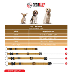 Gearbuff Soft Dog Collar | Adjustable Neck Collar for All Dogs | Light Weight | Durable, Comfortable & Safe | Dog Training Collar | Pet Skin & Fur-Coat Friendly