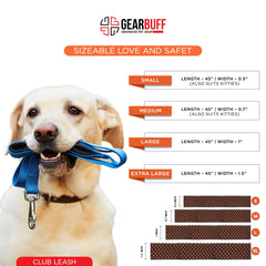 Gearbuff Club Dog Leash | Superior Grade | Extra Durable | Pet Safety Accessory | Leash for All Dogs | Walking & Training Belts | Break Resistant & Fade Resistant | Comfortable