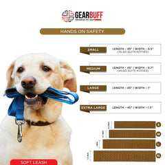 Gearbuff Soft Dog Leash | Superior Grade Pet Safety Accessory | Doggy Leash for All Dogs | Walking & Training Belts | Break Resistant & Fade Resistant | Comfortable