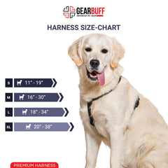 Gearbuff Premium Harness for Dogs | Adjustable | Break Resistant All Dogs Body Belt | Escape Proof | Walking & Training Dog Harness | Comfortable Harness Belt | Easy Maintenance