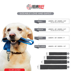 Gearbuff Club Dog Leash | Superior Grade | Extra Durable | Pet Safety Accessory | Leash for All Dogs | Walking & Training Belts | Break Resistant & Fade Resistant | Comfortable