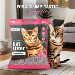 Petoska Activated Cat Litter Quick Clumping Low Dust & Odor Locking for Cats, Rose- 5Kg