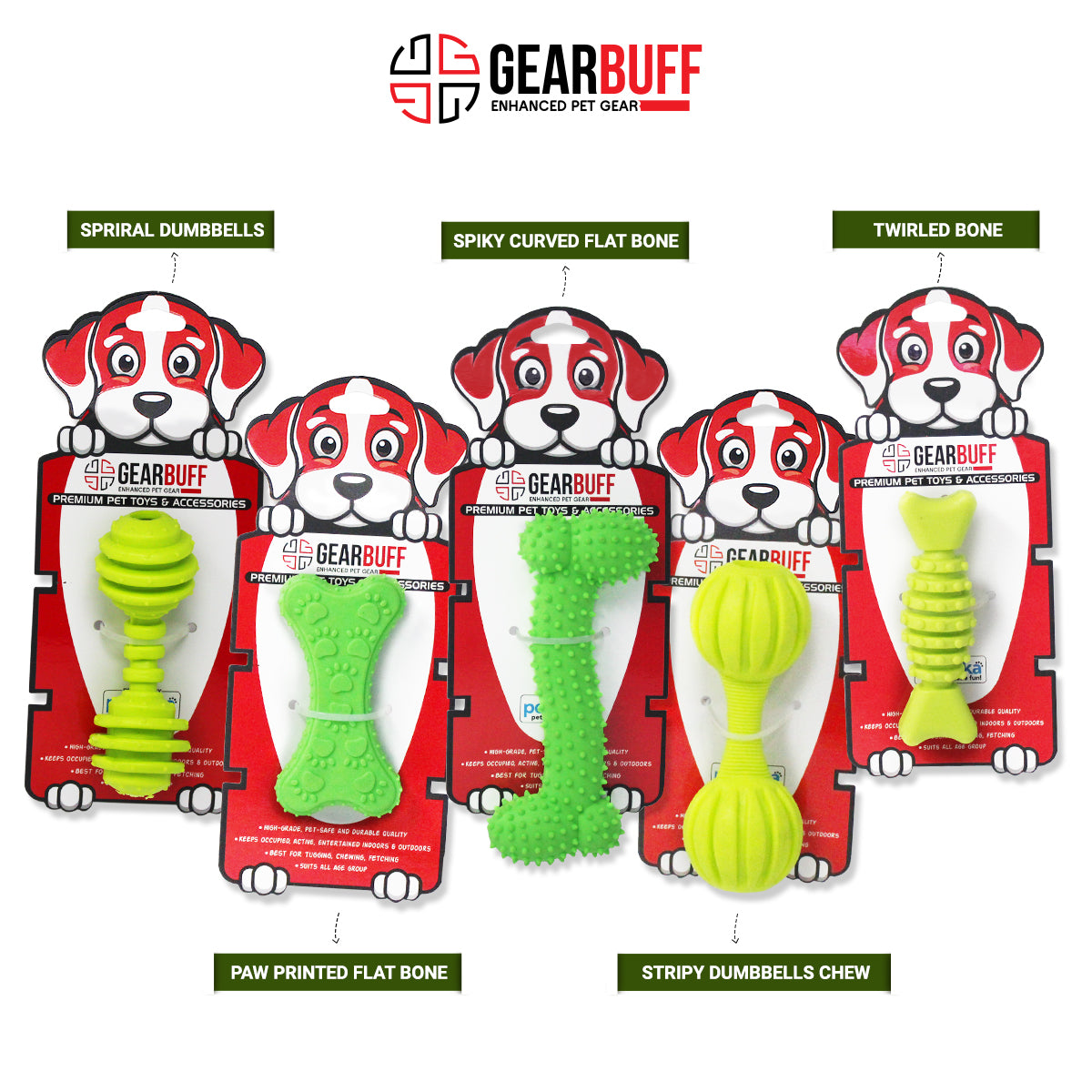 Gearbuff Dog Chew - Green Set 