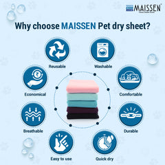 Maissen Pet Dry Sheet, Cats and Dogs Reusable Pee Pad for Training and Hygiene (Small)