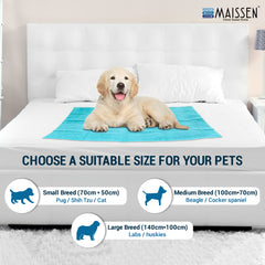 Maissen Pet Dry Sheet- for All Pets | Waterproof Reusable Pee Pads for Dogs | Washable Pet Dry Sheet | Training Pads for Dogs | Odor Remover | Dog Mat- Green (Pack of 2)