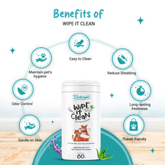 Bathright Pet Wipes | 80 N Cat & Dog Wipes | Aloe Vera & Fresh Lavender | pH Balance | Dry Bath, Ear & Paw | Wet Wipes for Cleaning & Deodorizing | Hygiene Cleaning Essentials, 15 x 20 CM