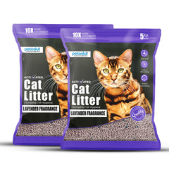 Petoska Activated Cat Litter Quick Clumping Low Dust & Odor Locking for Cats, Lavender Fragrance- 5Kg