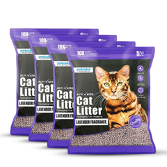 Petoska Activated Cat Litter Quick Clumping Low Dust & Odor Locking for Cats, Lavender Fragrance- 5Kg