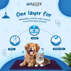 Maissen Waterproof Reusable Washable Pee Pads & Pet Dry Sheet Pack Of 1