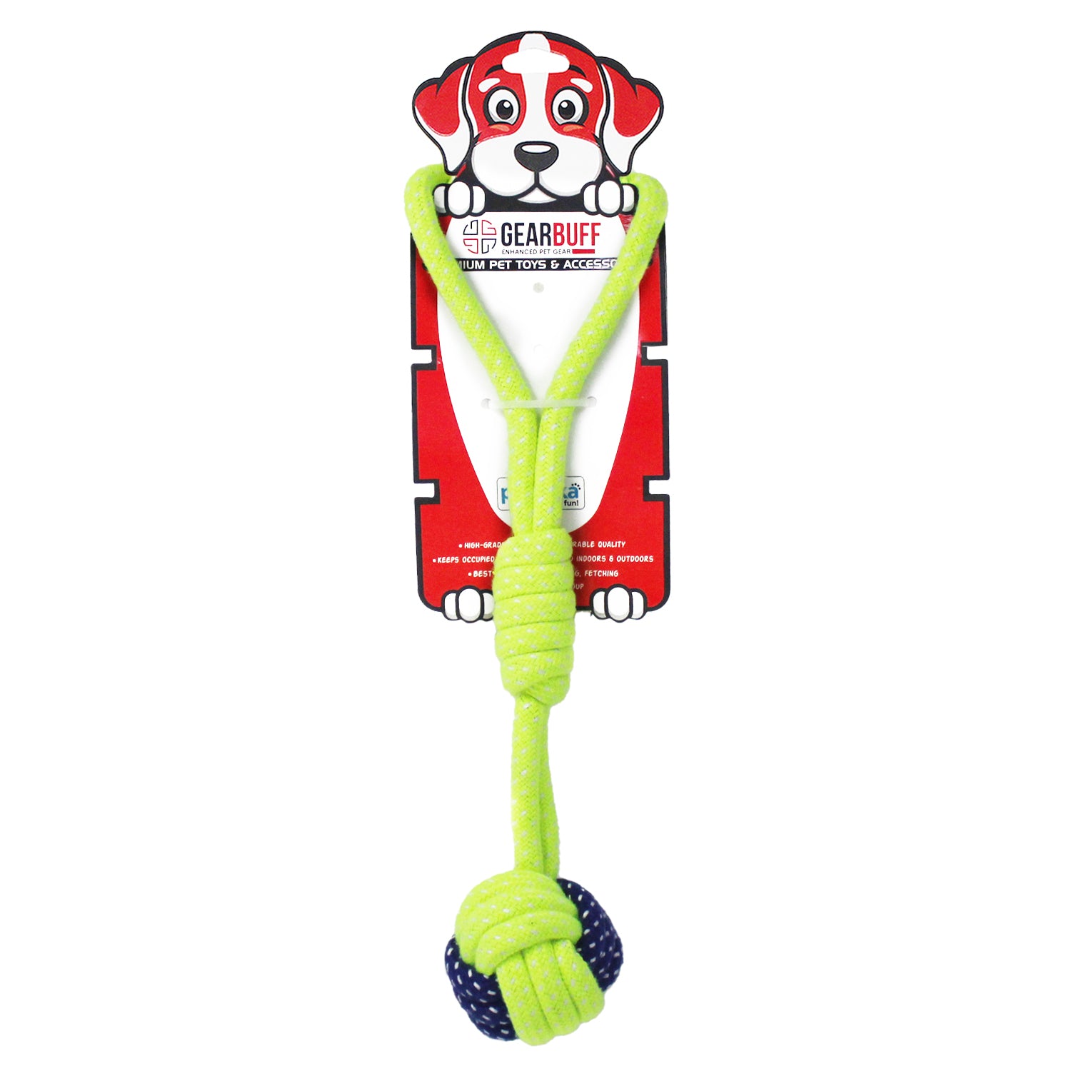 Gearbuff  Single knot Rope Toy with Handle