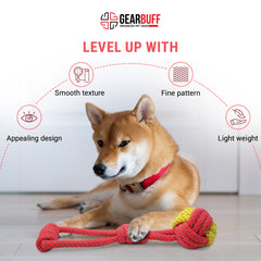 Gearbuff  Single knot Rope Toy with Handle- Red 